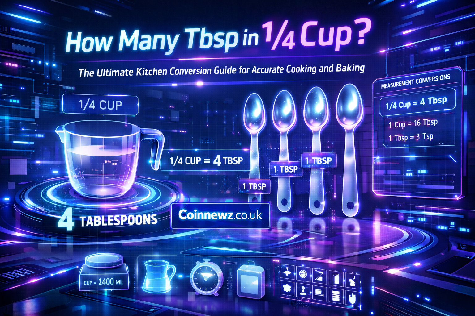 How Many Tbsp in 1/4 Cup