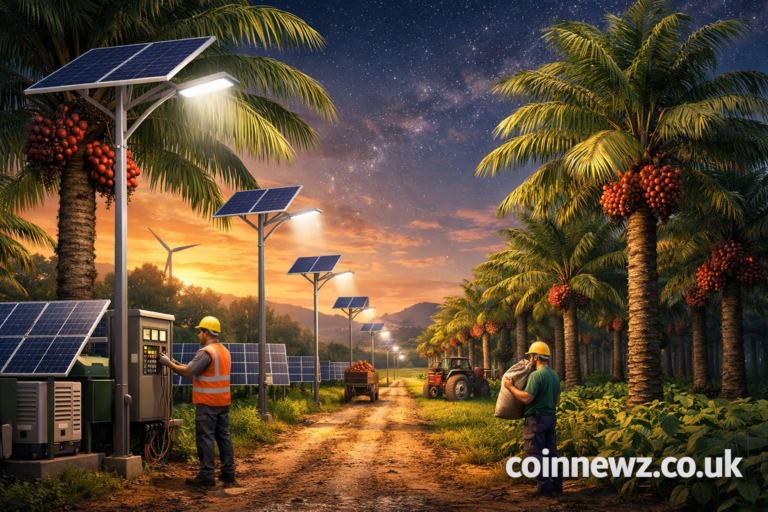 oil palm project involving streetlights