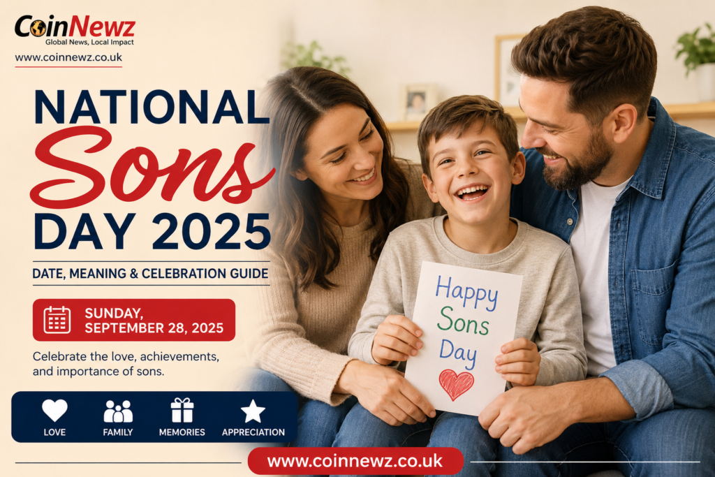 National Sons Day 2025 celebration with parents and son sharing a happy family moment