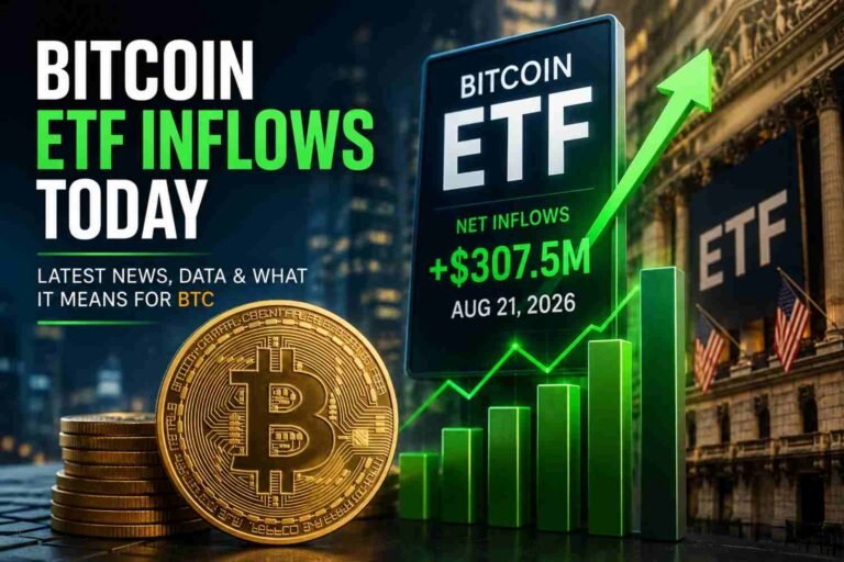 Bitcoin ETF inflows today showing $307.5 million net inflows