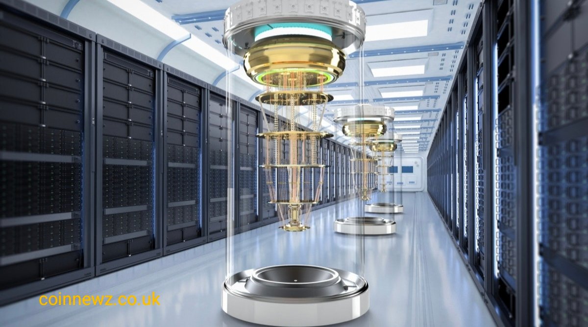Latest breakthroughs in quantum computing 2024 showing futuristic quantum processor with glowing qubits and advanced computing technology.